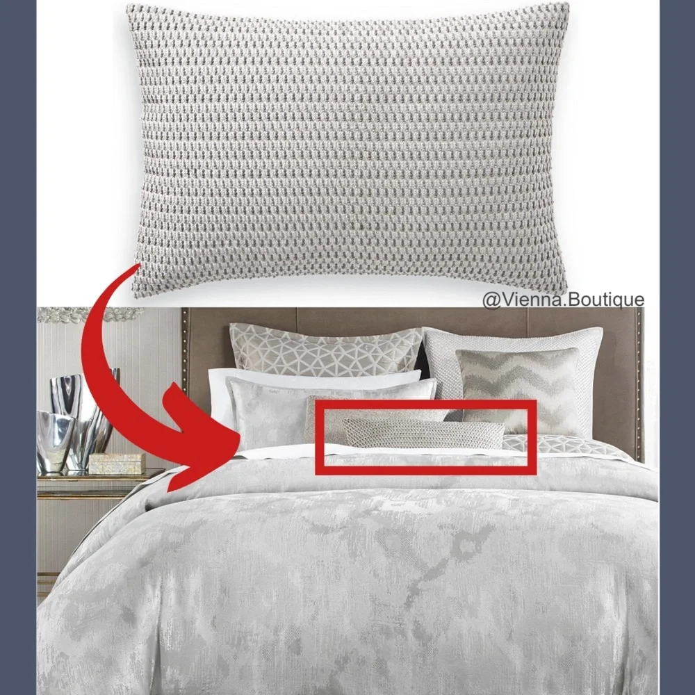 NWT Hotel Collection Interlattice‎ Embroidered Decorative Pillow